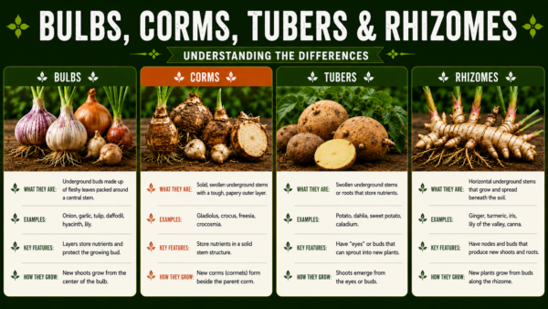 Bulbs, Corms, Tubers and Rhizomes