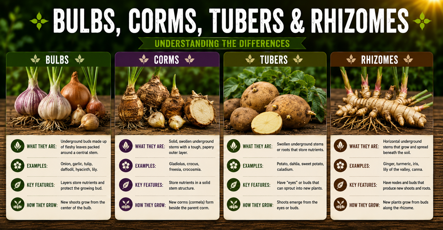 Bulbs, Corms, Tubers and Rhizomes