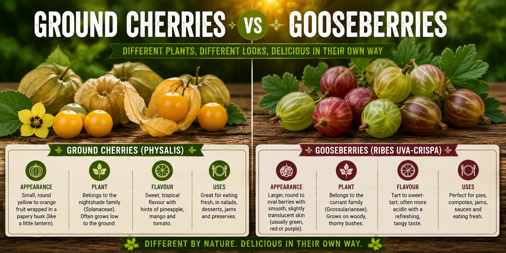 Ground Cherries versus Gooseberries