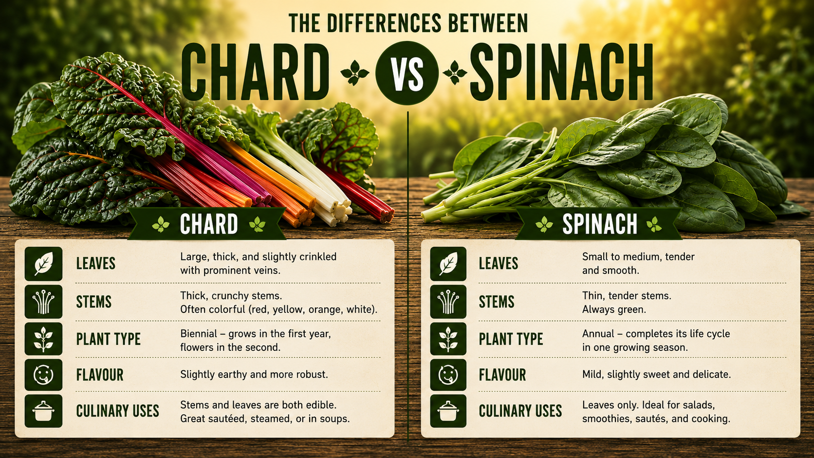 Differences Between Chard and Spinach