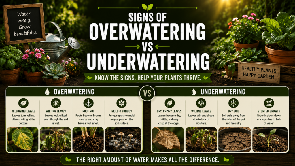 Signs of Overwatering vs Underwatering