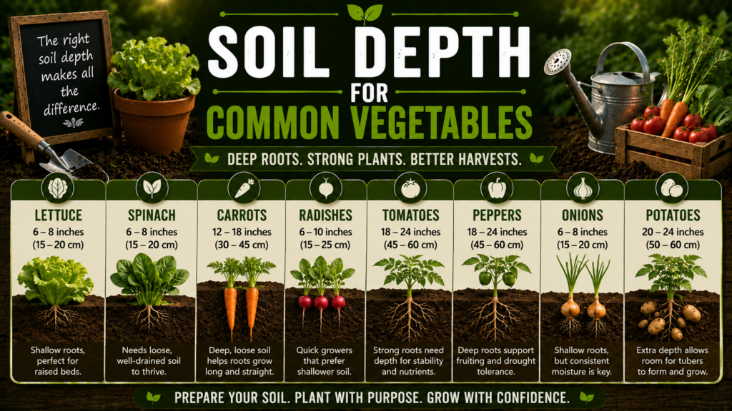 Soil Depth for Common Vegetables