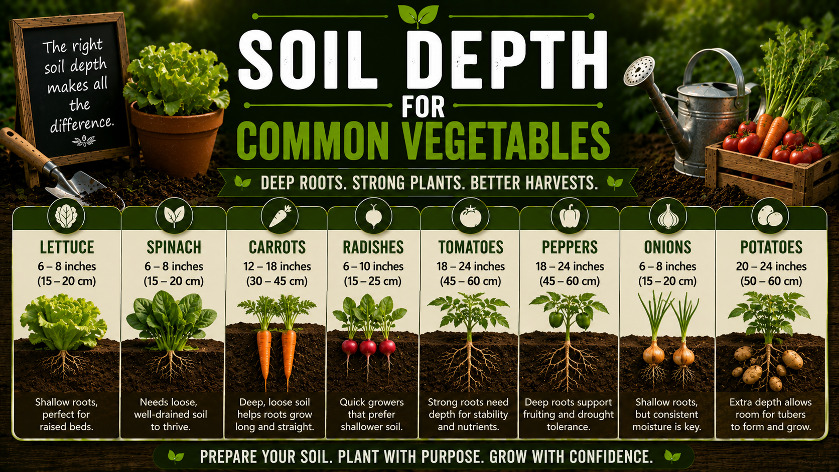 Soil Depth for Common Vegetables